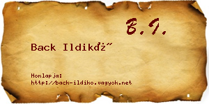 Back Ildikó névjegykártya