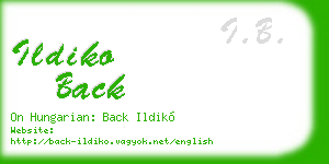 ildiko back business card