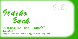 ildiko back business card